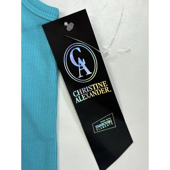 *New Christine Alexander Rhinestone Tank Top Womens S Turquoise Cowgirl Festival - Picture 6 of 6